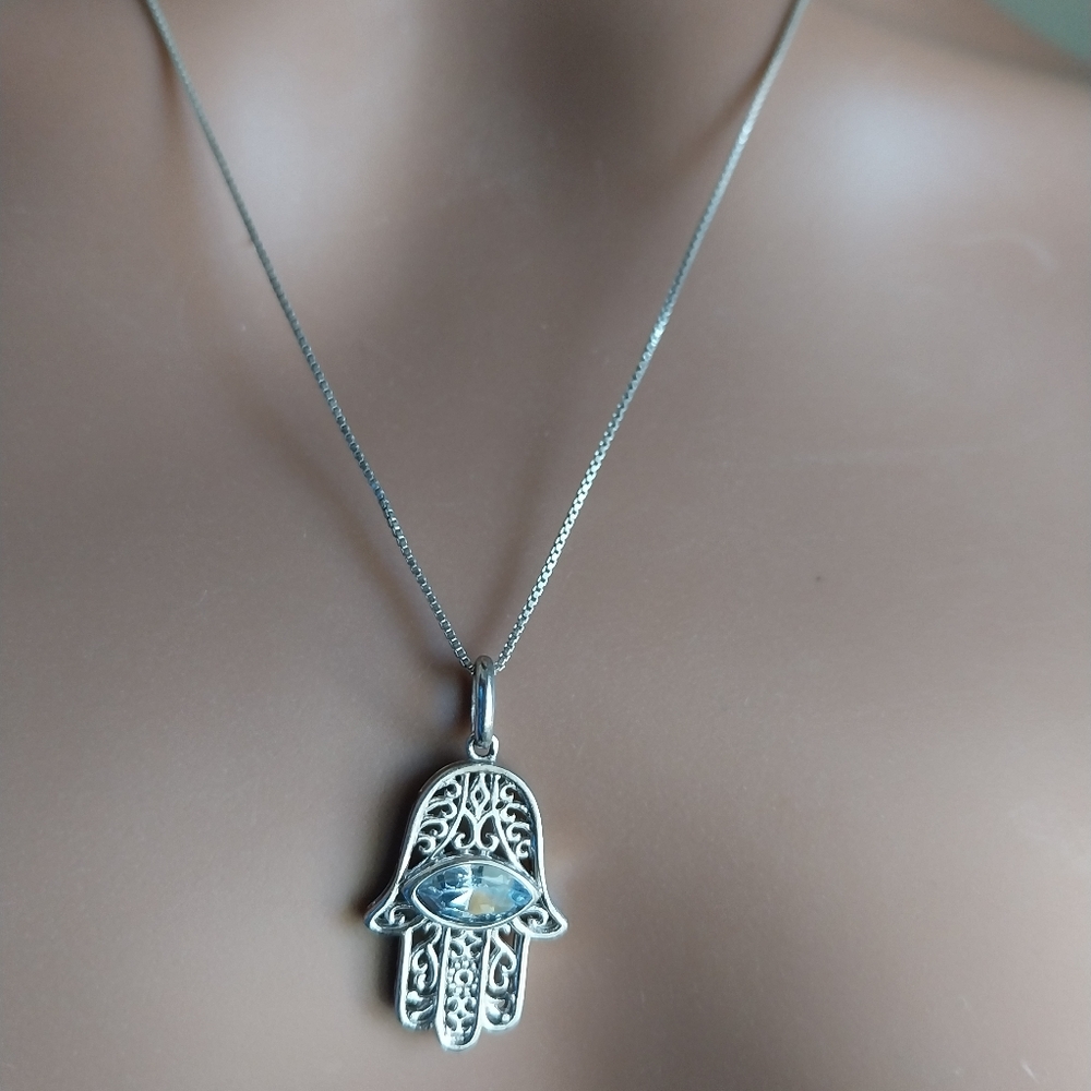 Silver Sterling Necklace & Pendant - Picture 3 of 11